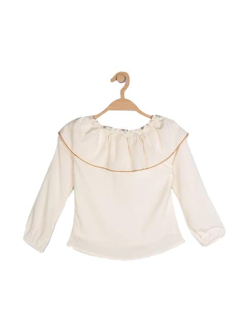peppermint kids off white flared fit top