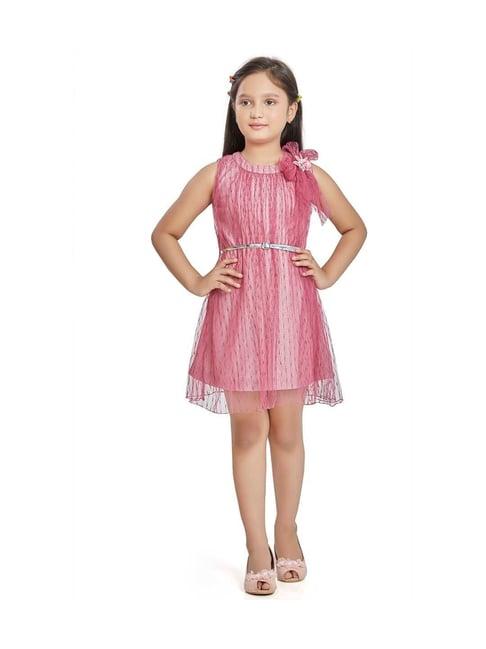 peppermint kids pink regular fit dress