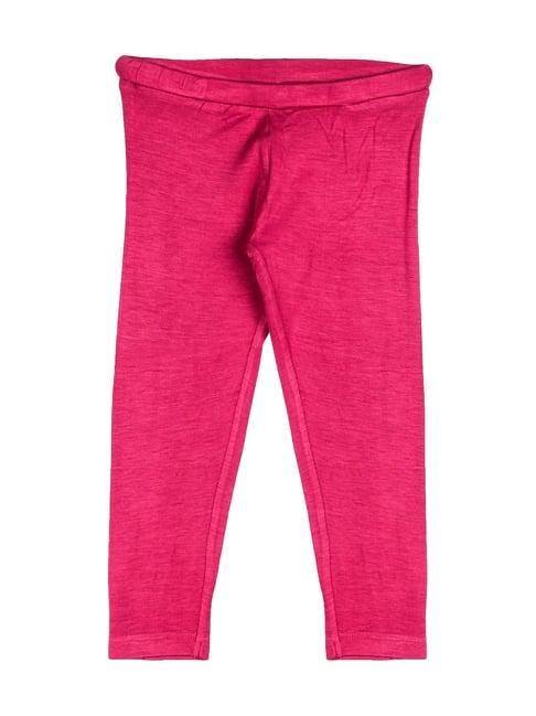 peppermint kids pink solid leggings