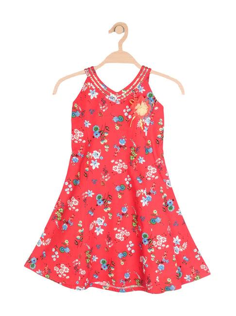 peppermint kids red cotton printed dress