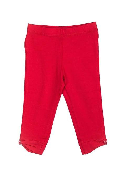 peppermint kids red solid leggings