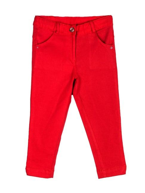 peppermint kids red solid leggings