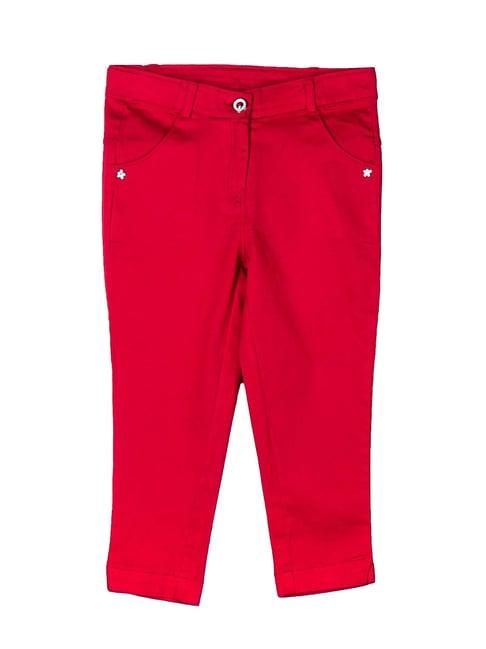 peppermint kids red solid pants