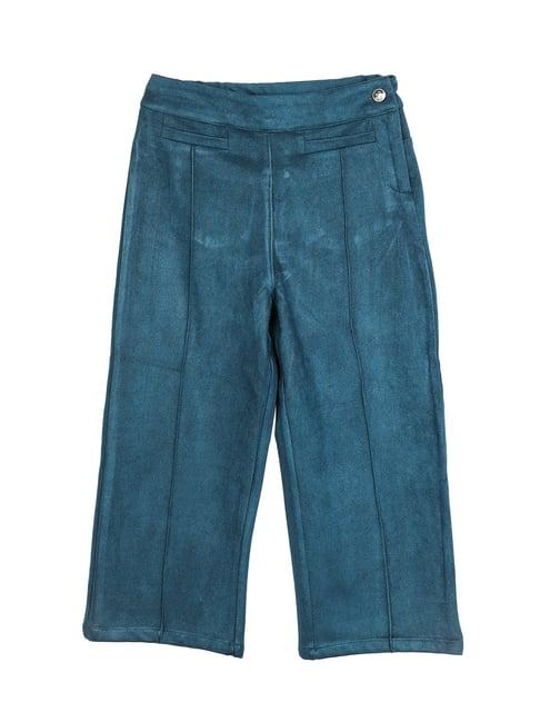 peppermint kids teal textured culotte