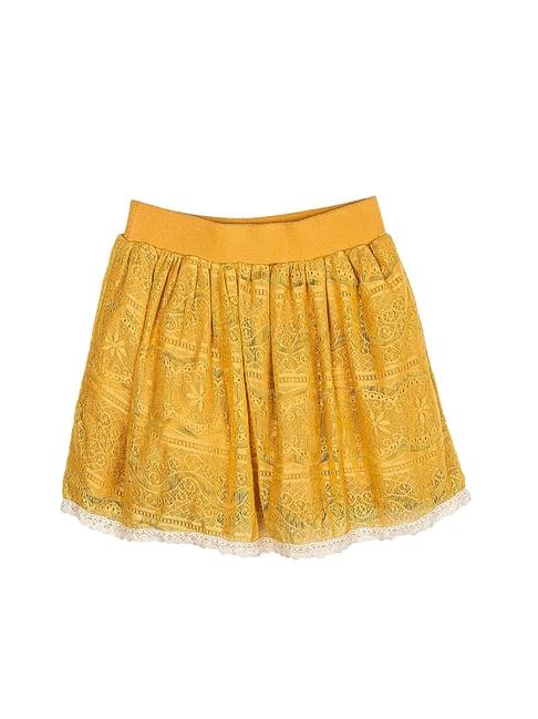 peppermint kids yellow lace skirt