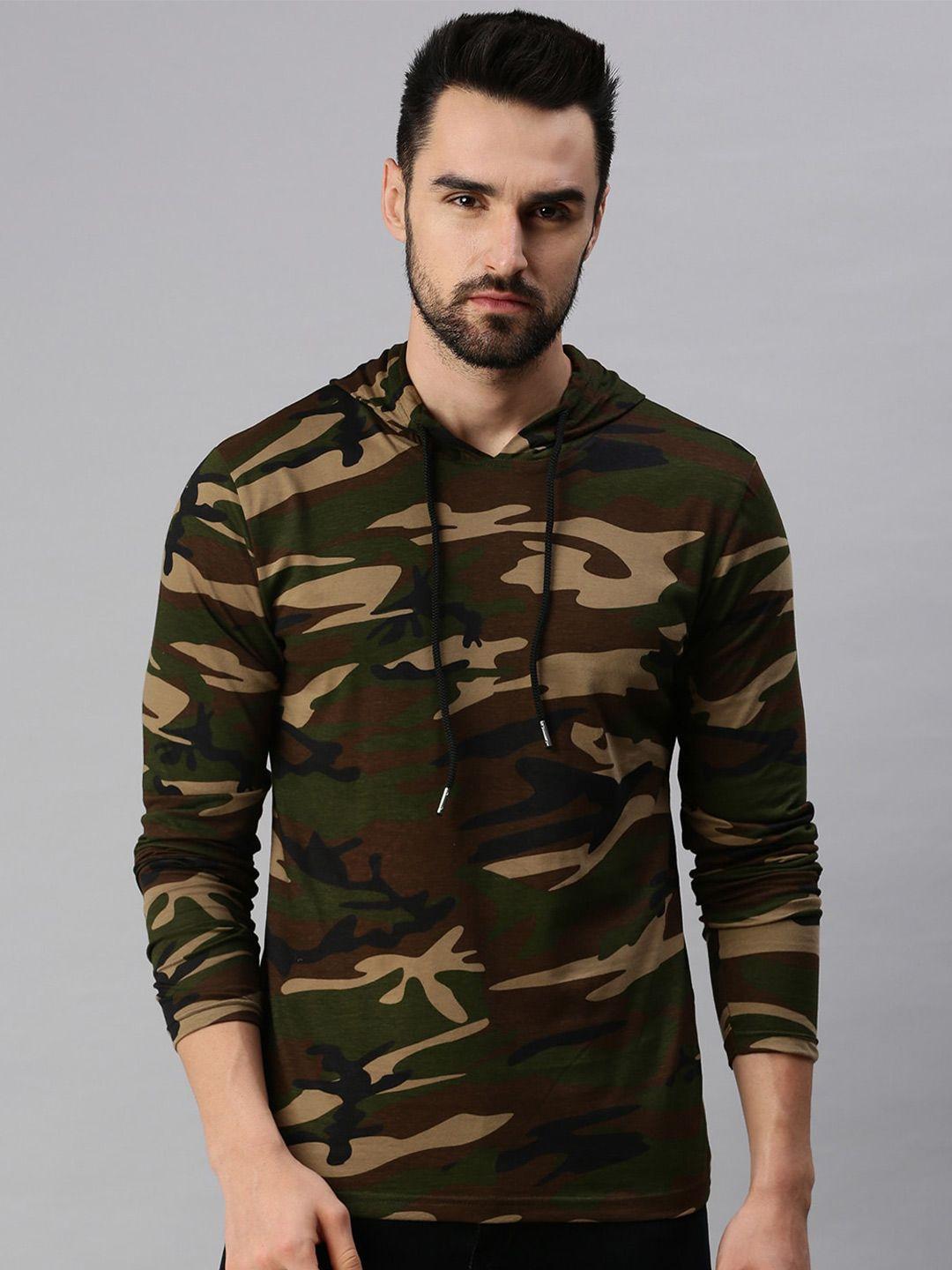 peppyzone camouflage printed hooded cotton t-shirt