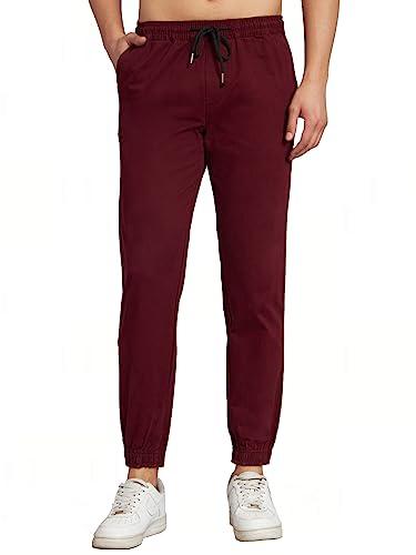 peppyzone men's slim joggers (pz-8711_maroon