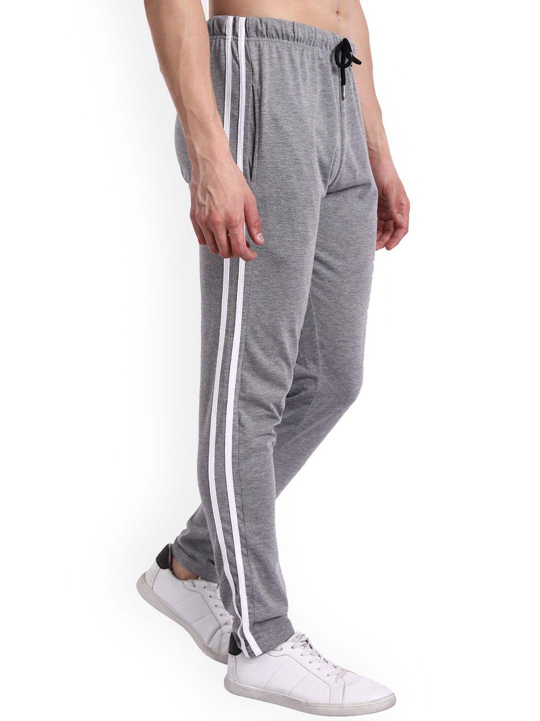 peppyzone men grey solid cotton track pants
