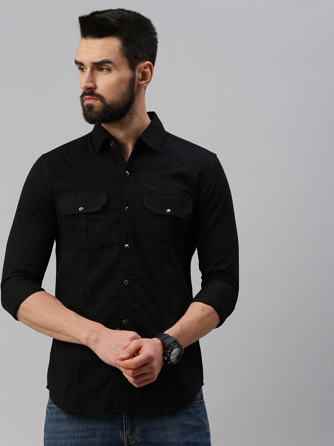 peppyzone standard spread collar cotton casual shirt