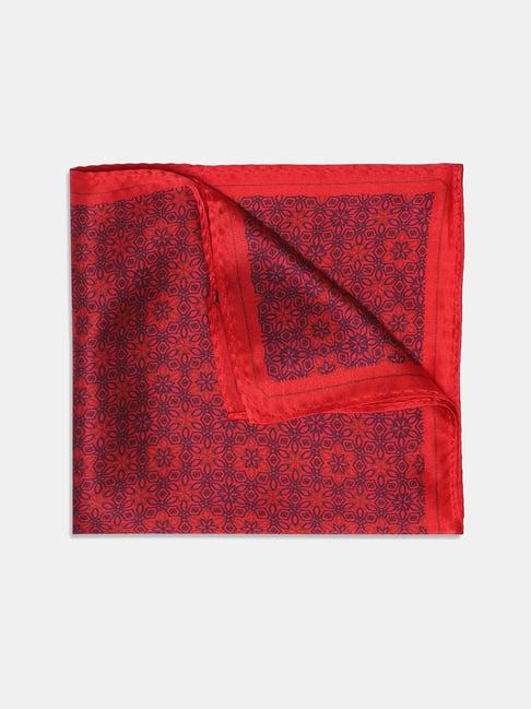 percy medallian silk pocket square in red