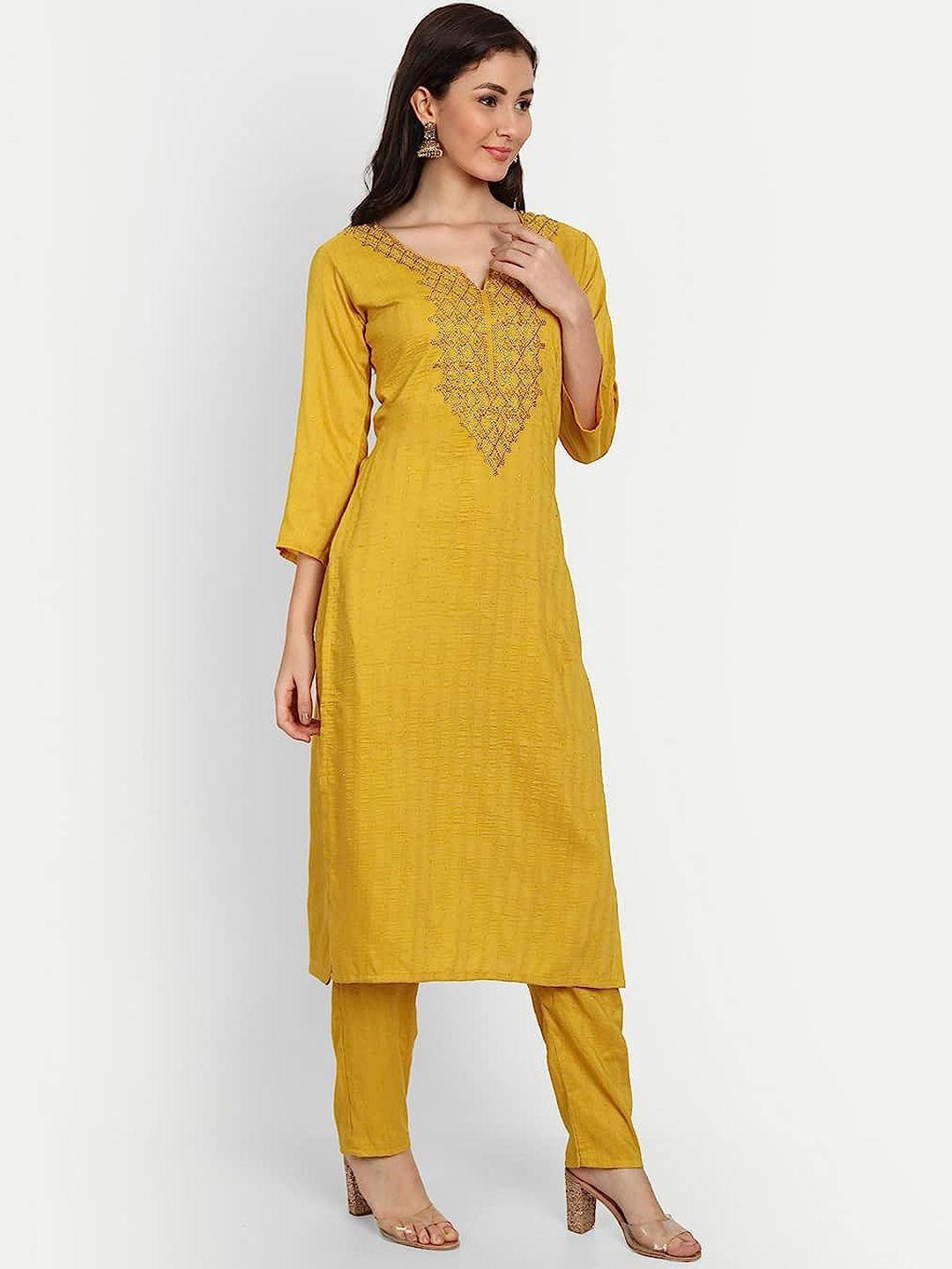 perfectblue embroidered beads and stones kurta with trousers