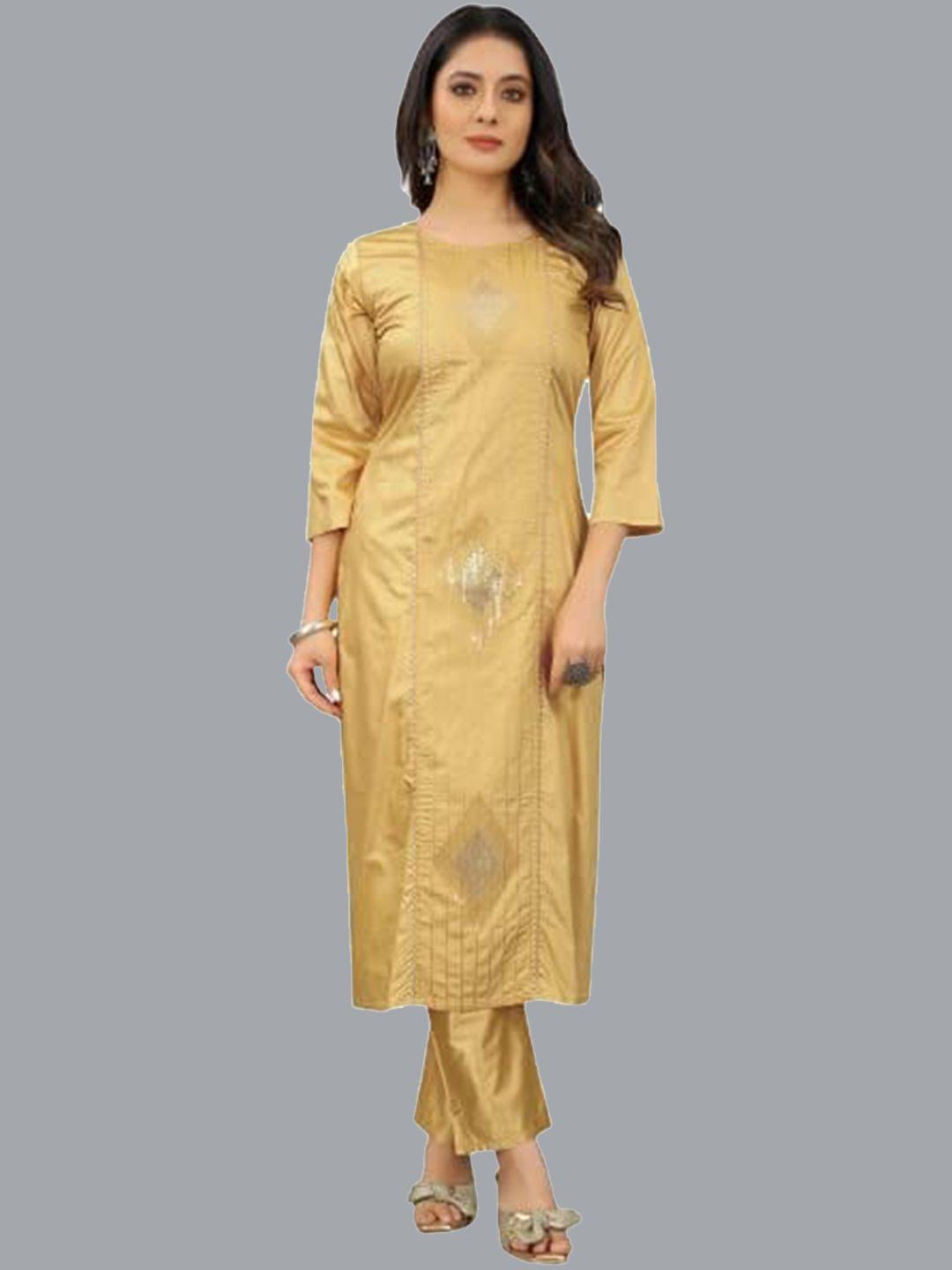 perfectblue embroidered sequinned kurta with trousers
