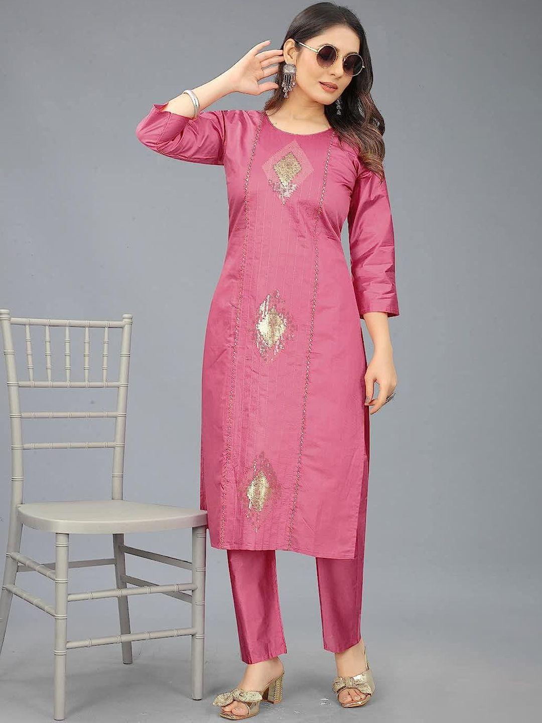 perfectblue embroidered sequinned kurta with trousers