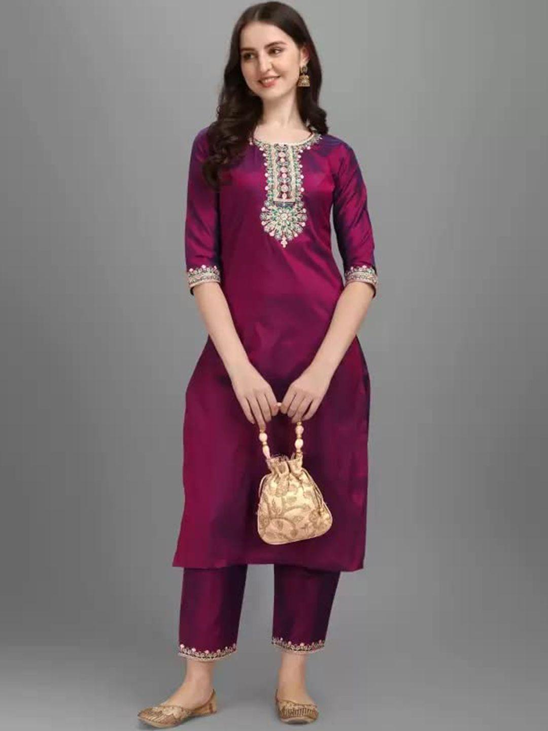 perfectblue embroidered thread work kurta with trousers