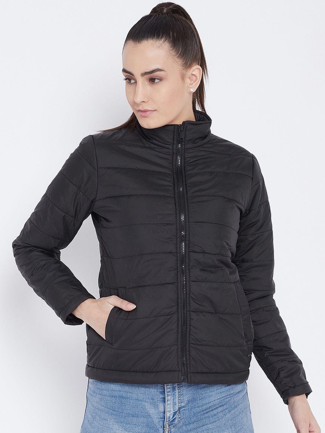 perfkt-u women black lightweight antimicrobial padded jacket