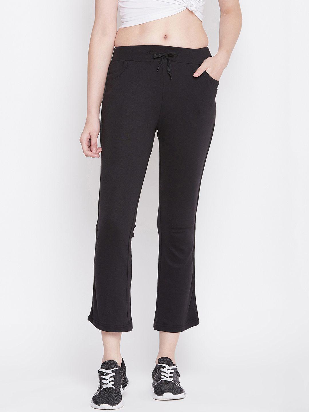 perfkt-u women black solid track pants