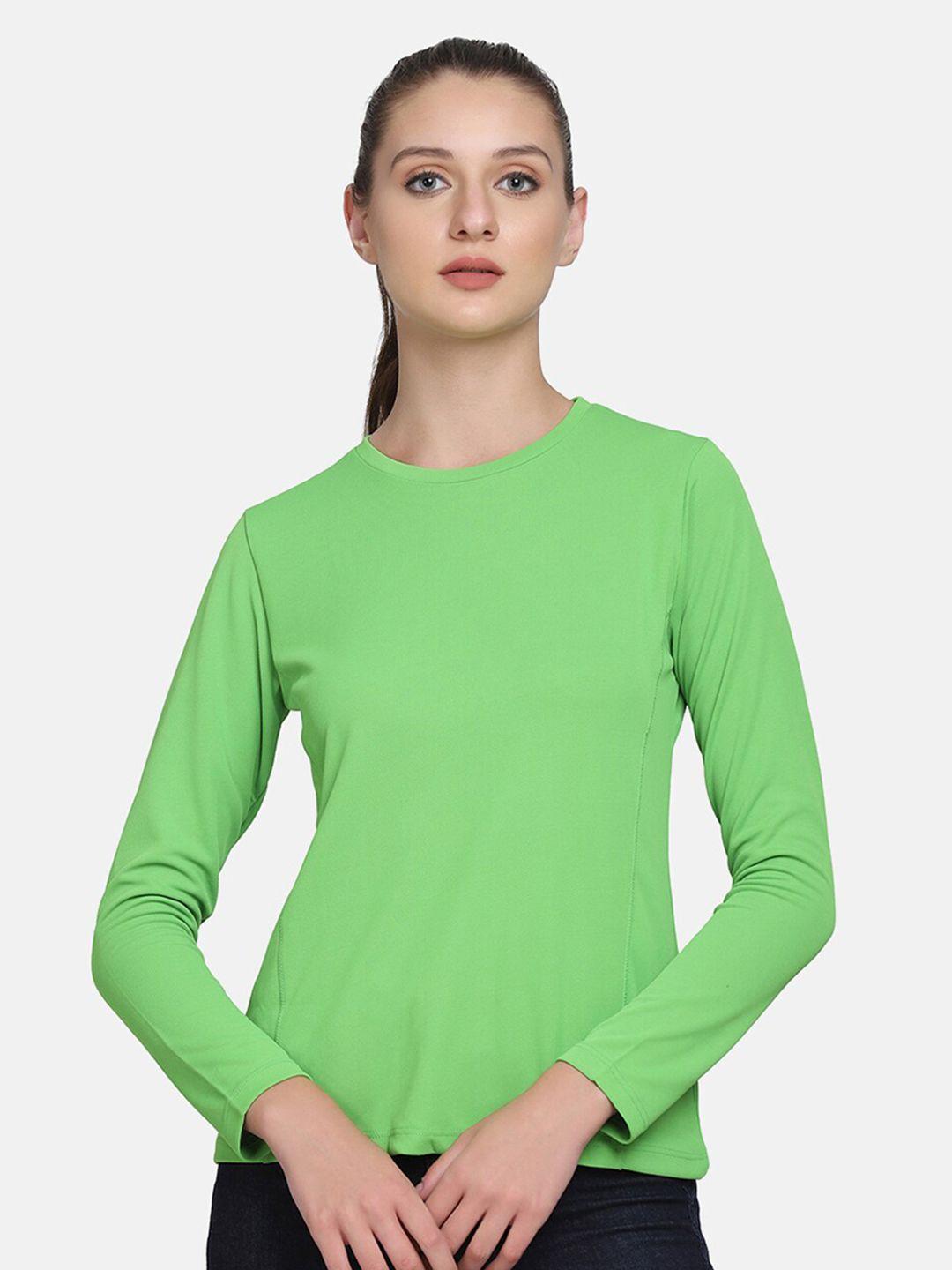 perfkt-u women green antimicrobial t-shirt