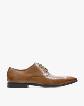 perforated derby formal shoes