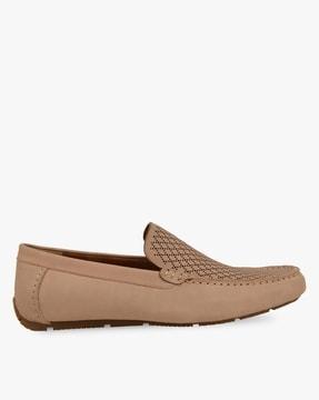 perforated driving loafers