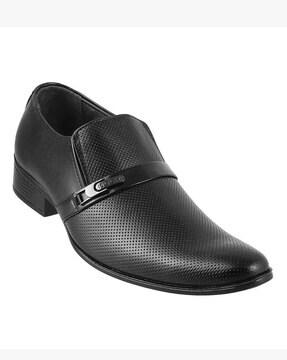 perforated formal slip-on shoes