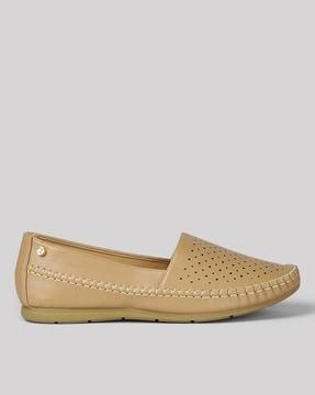 perforated slip-on loafers