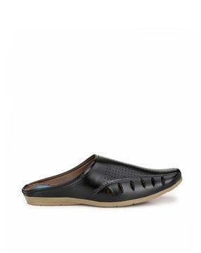 perforated slip-on sandals