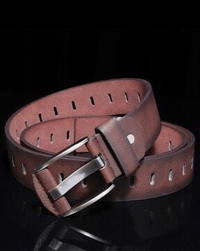 perforated belt with tang buckle closure