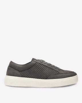 perforated lace-up shoes