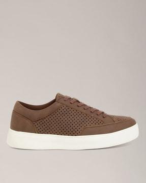 perforated lace-up shoes