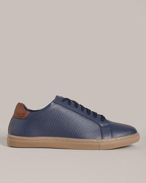 perforated lace-up sneakers