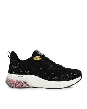 perforated lace-up sports shoes