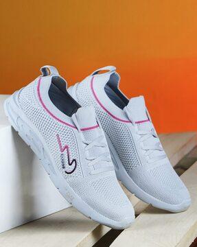 perforated lace-up sports shoes