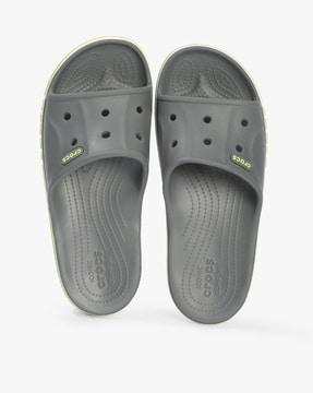 perforated slides with textured footbed