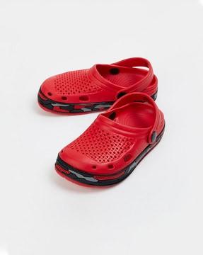 perforated slip-on clogs