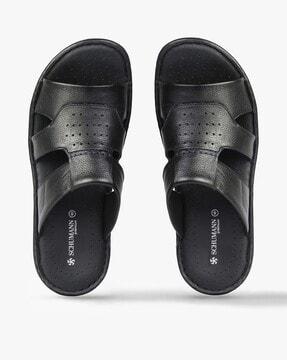 perforated slip-on sandals