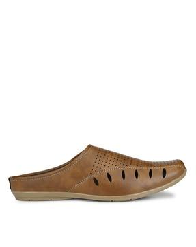 perforated slip-on sandals