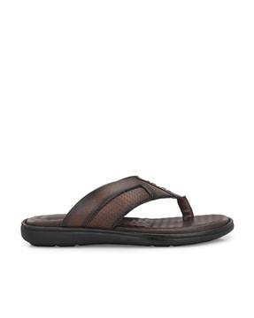 perforated slip-on thong-strap flip-flops