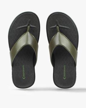 perforated thong strap flip-flops