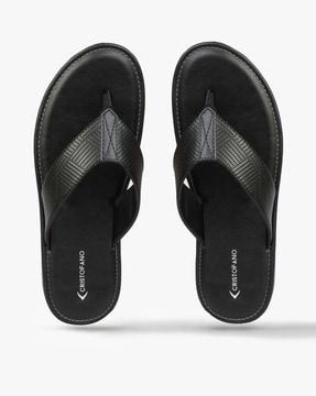 perforated thong-strap flip flops