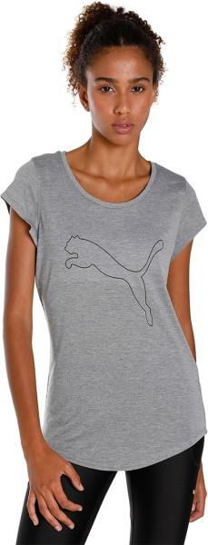 performance heather cat tee w women printed high neck polyester grey t-shirt