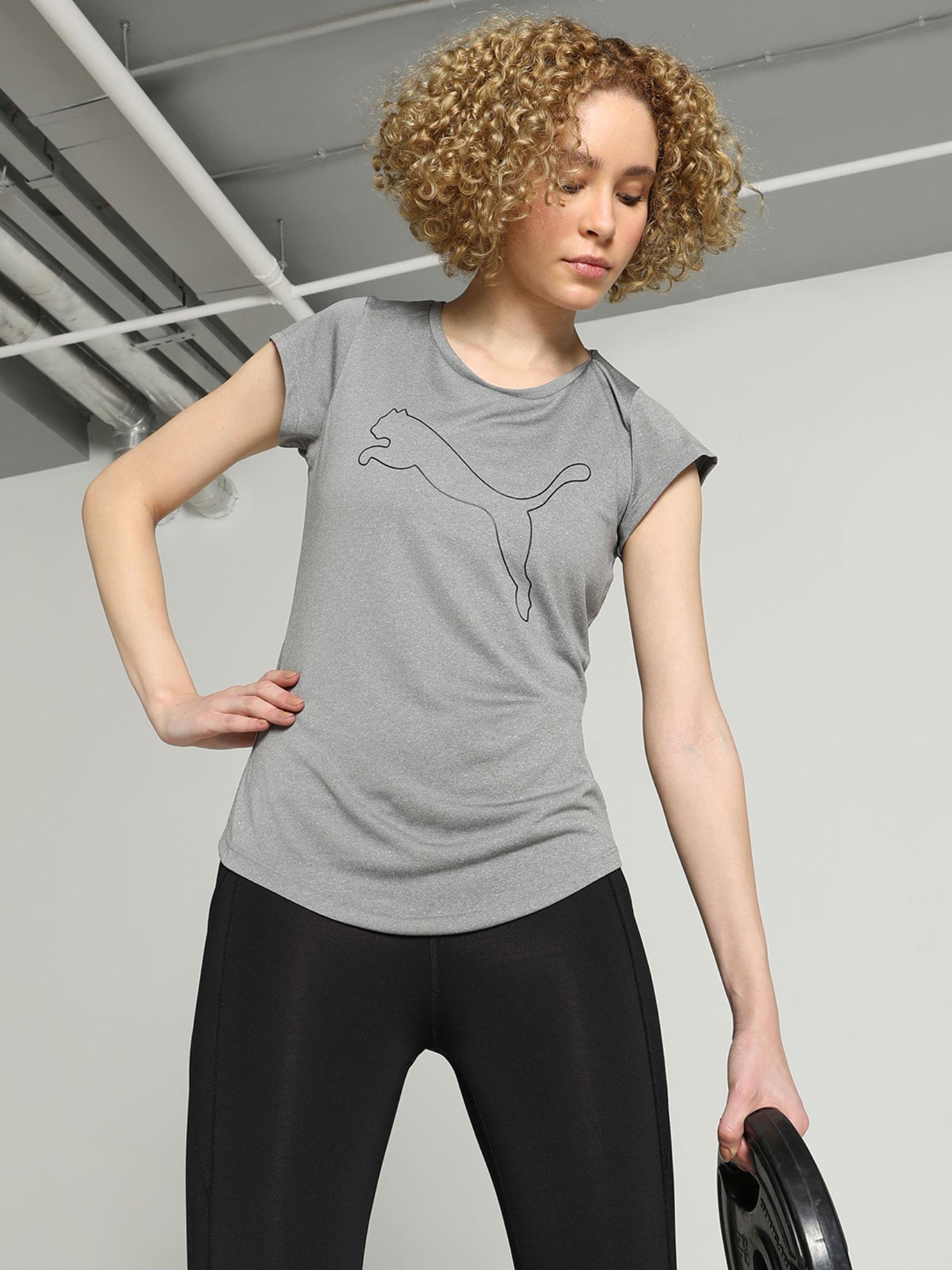 performance heather cat women grey t-shirt