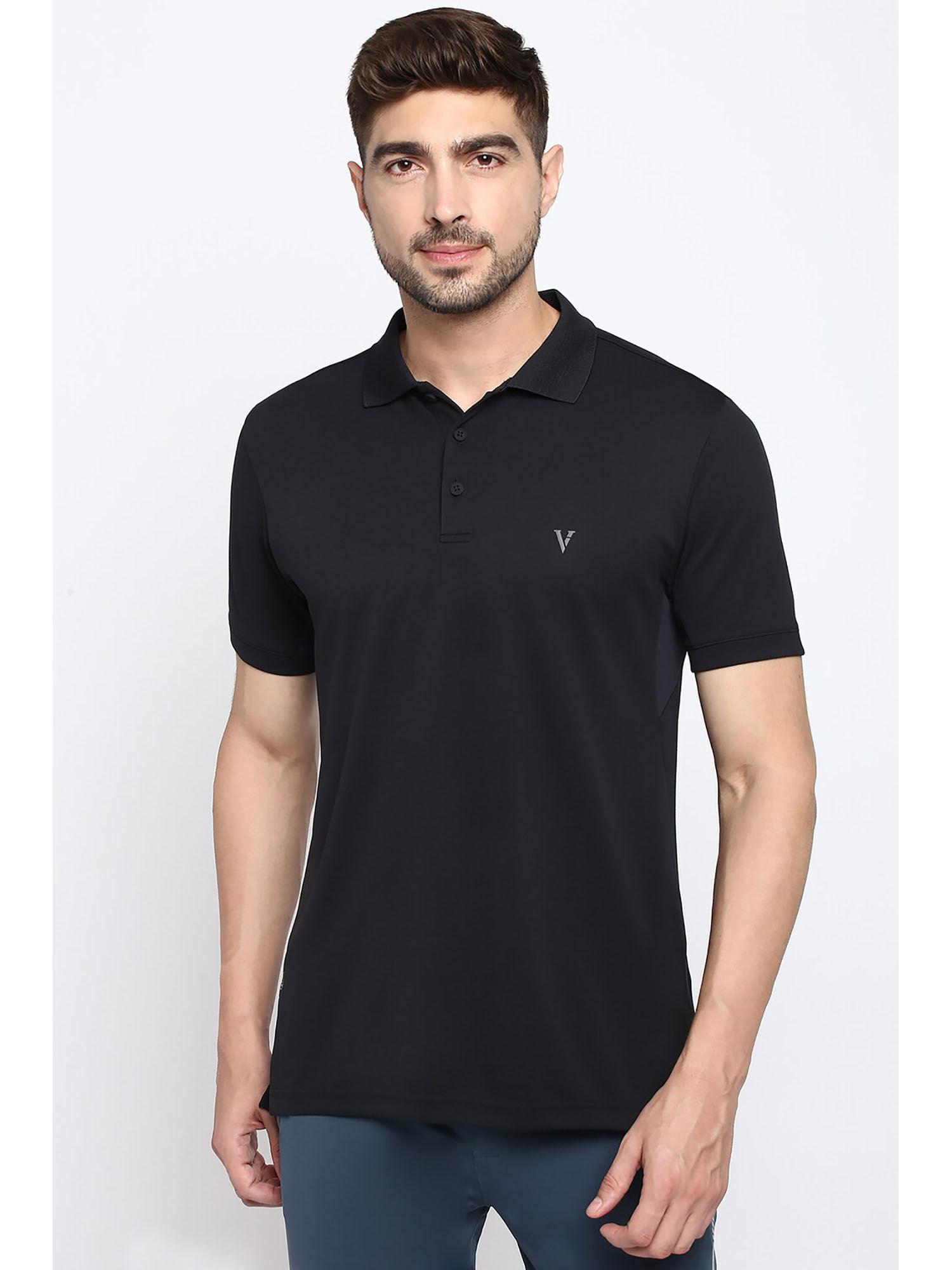 performance men 37.5 technology & dynamic thermoregulation air polo t-shirt - black