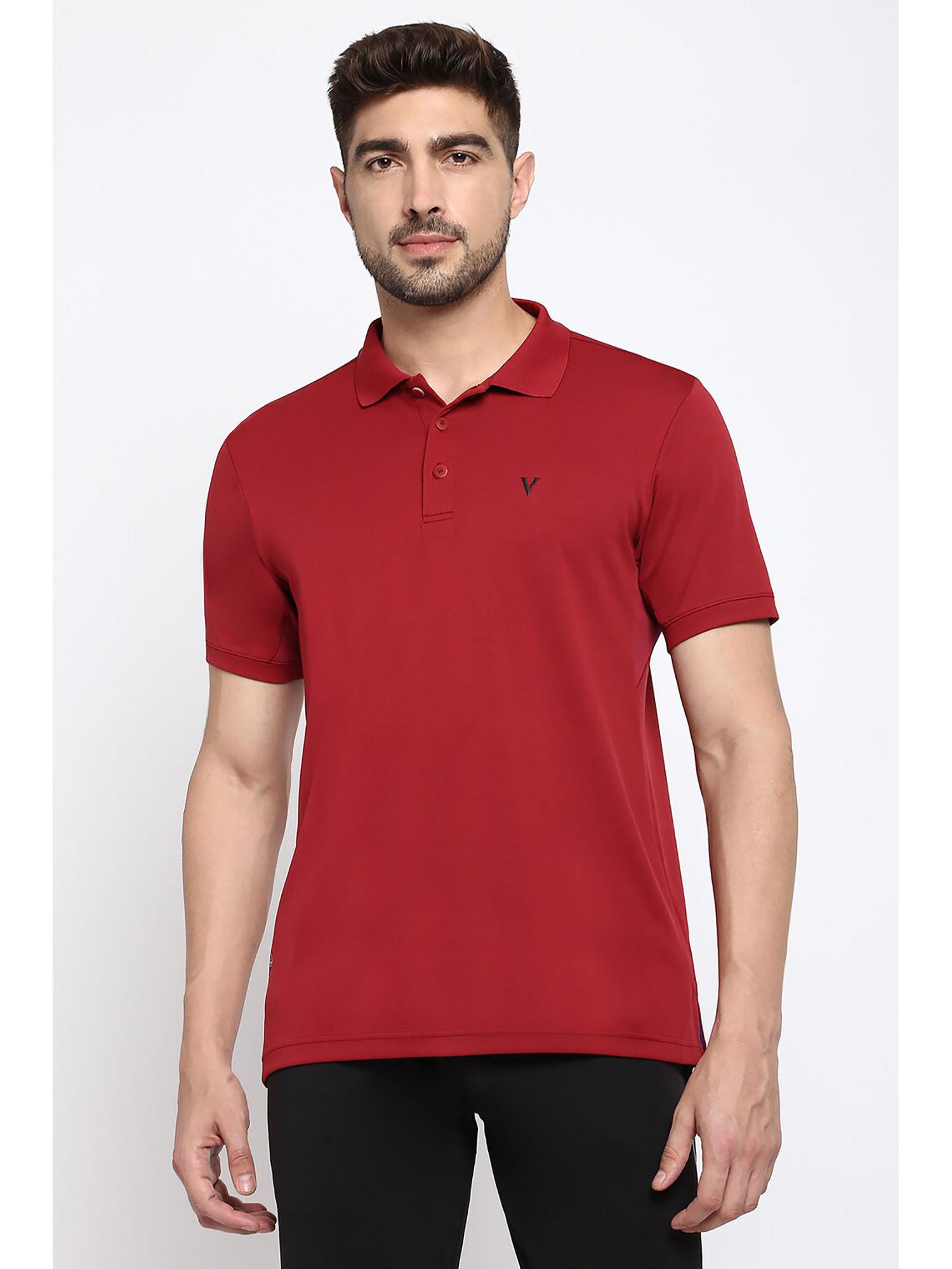 performance men 37.5 technology & dynamic thermoregulation air polo t-shirt - wine