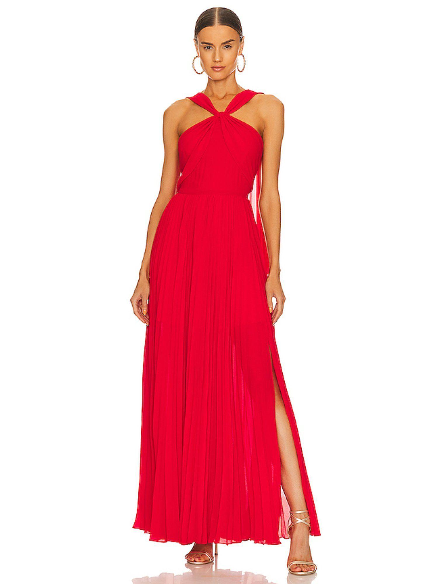 peri pleated gown