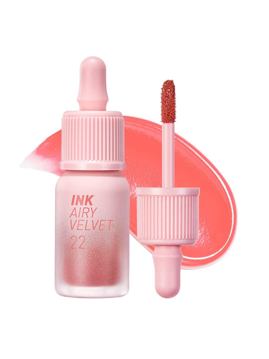 peripera ink airy velvet long-lasting liquid lipstick - center peach 22