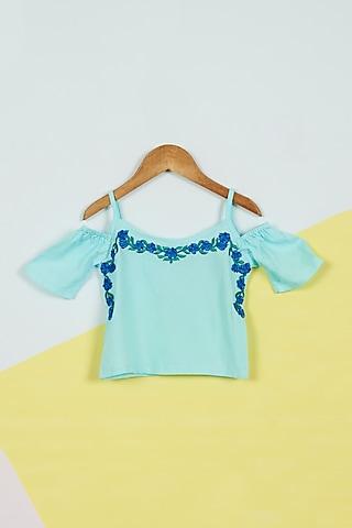 periwinkle embroidered top for girls