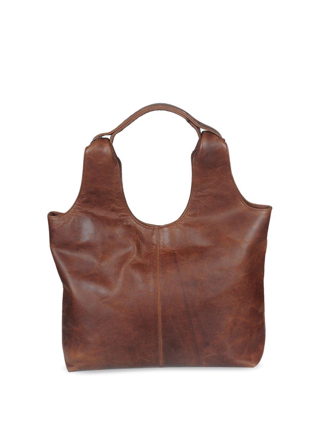 perked leather handheld bag