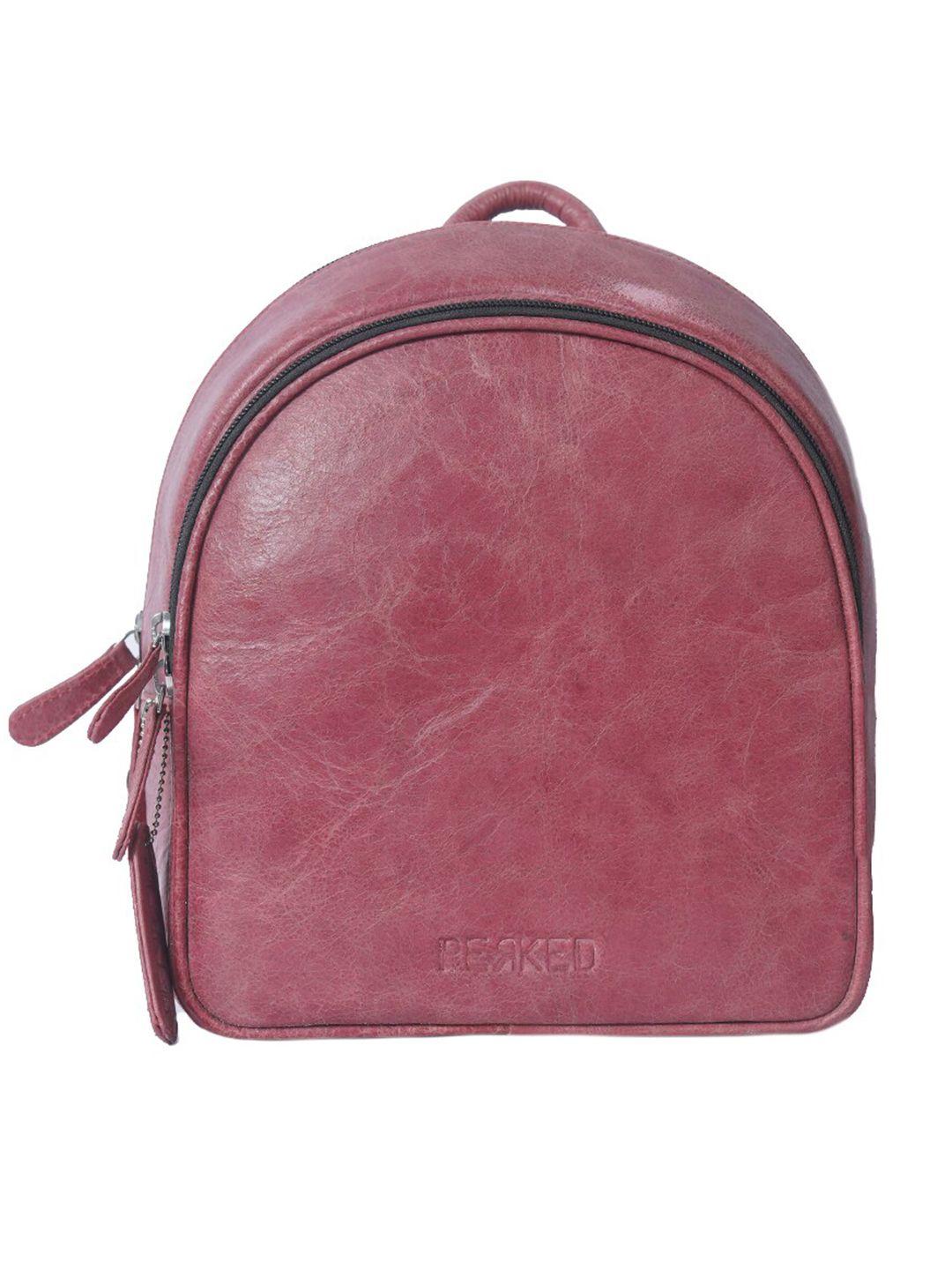perked red textured backpack