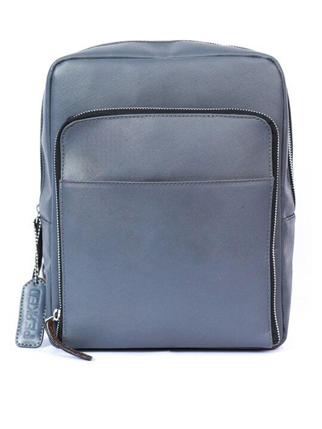 perked unisex grey backpack