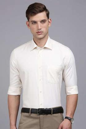 permapress pinnacle cotton slim fit men's work wear shirt - natural